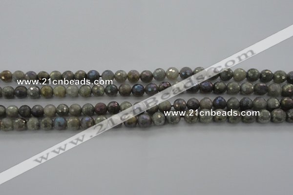 CLB612 15.5 inches 8mm faceted round AB-color labradorite beads