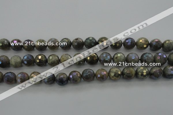 CLB615 15.5 inches 14mm faceted round AB-color labradorite beads