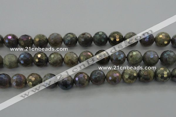 CLB617 15.5 inches 18mm faceted round AB-color labradorite beads