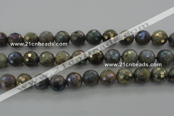 CLB618 15.5 inches 20mm faceted round AB-color labradorite beads