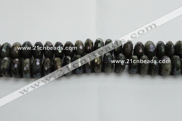 CLB626 15.5 inches 10*20mm faceted rondelle AB-color labradorite beads