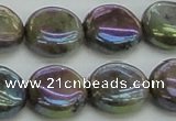 CLB636 15.5 inches 12mm flat round AB-color labradorite beads