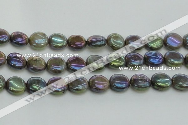 CLB638 15.5 inches 16mm flat round AB-color labradorite beads