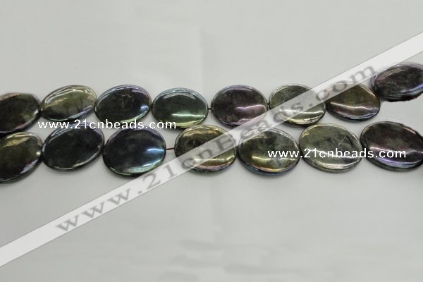 CLB640 15.5 inches 20mm flat round AB-color labradorite beads