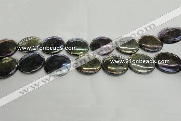 CLB641 15.5 inches 25mm flat round AB-color labradorite beads