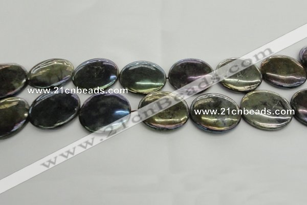 CLB642 15.5 inches 30mm flat round AB-color labradorite beads