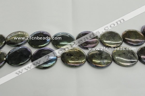 CLB643 15.5 inches 35mm flat round AB-color labradorite beads