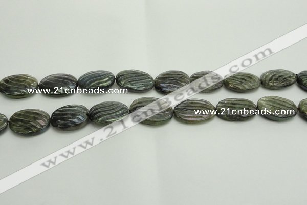 CLB668 15.5 inches 18*25mm carved oval AB-color labradorite beads