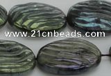 CLB669 15.5 inches 22*30mm carved oval AB-color labradorite beads