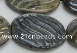 CLB671 15.5 inches 30*40mm carved oval AB-color labradorite beads