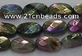 CLB674 15.5 inches 8*12mm faceted oval AB-color labradorite beads