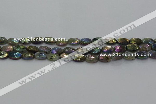 CLB674 15.5 inches 8*12mm faceted oval AB-color labradorite beads