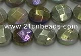 CLB677 15.5 inches 10mm faceted coin AB-color labradorite beads