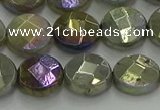 CLB678 15.5 inches 12mm faceted coin AB-color labradorite beads