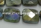 CLB689 15.5 inches 18mm faceted square AB-color labradorite beads