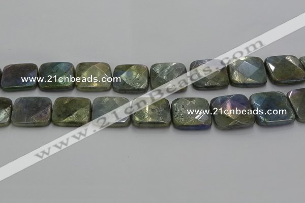 CLB691 15.5 inches 25mm faceted square AB-color labradorite beads