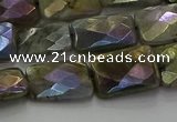 CLB697 15.5 inches 12*16mm faceted rectangle AB-color labradorite beads