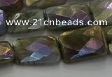 CLB698 15.5 inches 13*18mm faceted rectangle AB-color labradorite beads