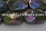 CLB699 15.5 inches 15*20mm faceted rectangle AB-color labradorite beads