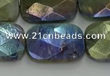 CLB707 15.5 inches 18*25mm faceted rectangle AB-color labradorite beads