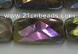 CLB708 15.5 inches 20*30mm faceted rectangle AB-color labradorite beads