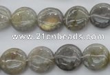 CLB73 15.5 inches 14mm flat round labradorite beads wholesale