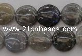 CLB737 15.5 inches 18mm flat round labradorite gemstone beads