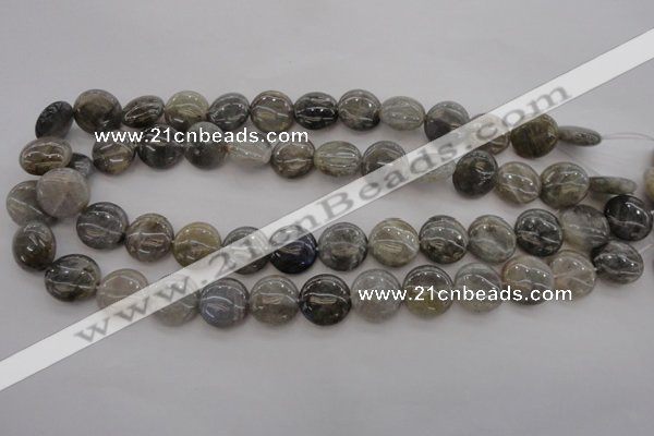 CLB74 15.5 inches 15mm flat round labradorite beads wholesale