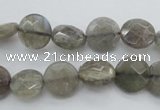 CLB741 15.5 inches 8mm faceted coin labradorite gemstone beads