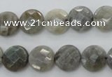 CLB742 15.5 inches 10mm faceted coin labradorite gemstone beads