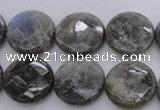 CLB744 15.5 inches 16mm faceted coin labradorite gemstone beads