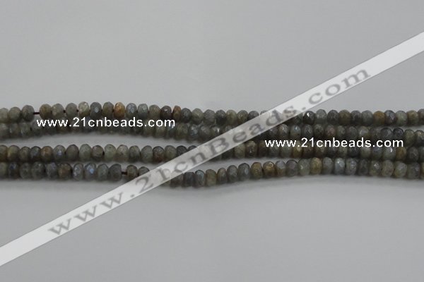 CLB756 15.5 inches 4*6mm faceted rondelle AB-color labradorite beads