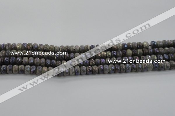 CLB757 15.5 inches 5*8mm faceted rondelle AB-color labradorite beads