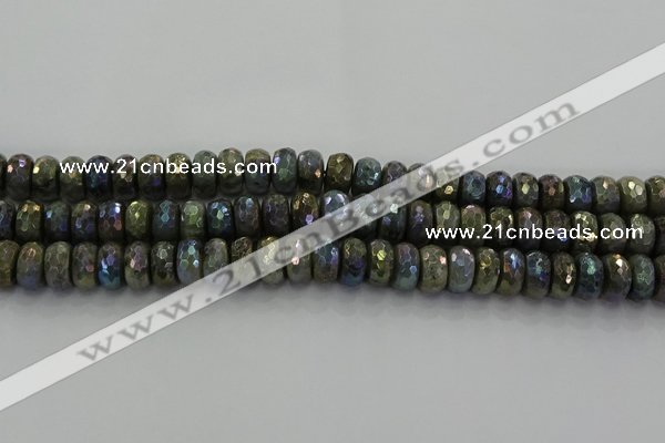 CLB759 15.5 inches 7*12mm faceted rondelle AB-color labradorite beads