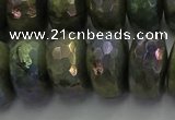 CLB762 15.5 inches 10*18mm faceted rondelle AB-color labradorite beads