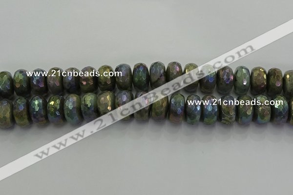 CLB762 15.5 inches 10*18mm faceted rondelle AB-color labradorite beads