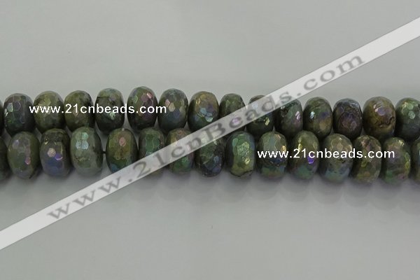 CLB763 15.5 inches 12*20mm faceted rondelle AB-color labradorite beads