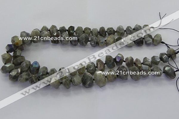 CLB765 15.5 inches 8*12mm - 12*16mm faceted nuggets labradorite beads