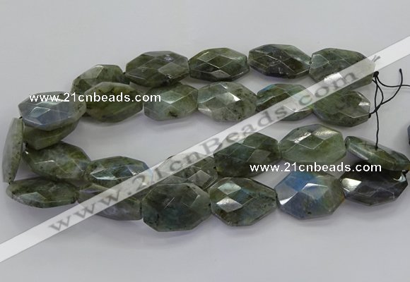 CLB768 15.5 inches 20*25mm - 22*30mm faceted freeform labradorite beads