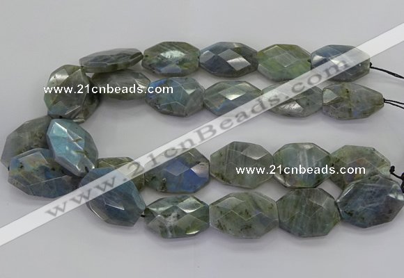 CLB770 15.5 inches 20*25mm - 22*30mm faceted freeform labradorite beads