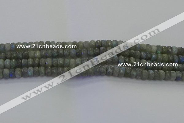 CLB773 15.5 inches 5*8mm faceted rondelle labradorite beads