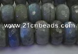 CLB776 15.5 inches 8*14mm faceted rondelle labradorite beads