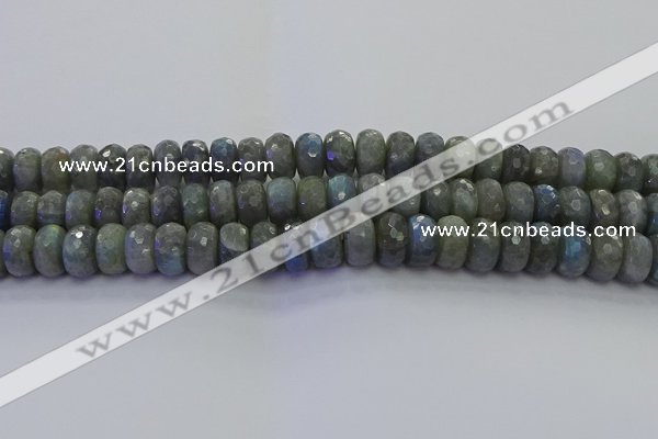 CLB776 15.5 inches 8*14mm faceted rondelle labradorite beads