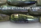 CLB785 15.5 inches 10*30mm faceted teardrop AB-color labradorite beads