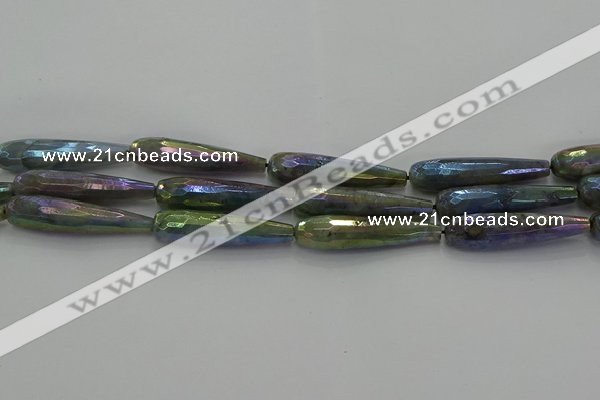 CLB786 15.5 inches 10*40mm faceted teardrop AB-color labradorite beads