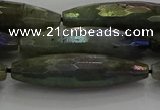 CLB790 15.5 inches 10*40mm faceted rice AB-color labradorite beads