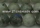 CLB865 15.5 inches 14mm faceted round AB grade labradorite beads