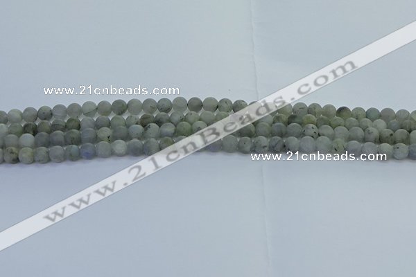 CLB871 15.5 inches 4mm round matte labradorite gemstone beads