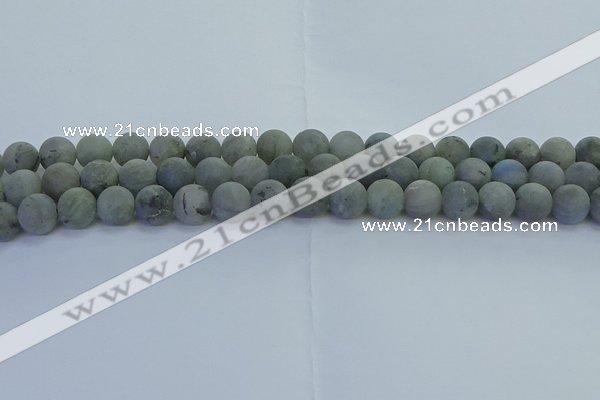 CLB874 15.5 inches 10mm round matte labradorite gemstone beads