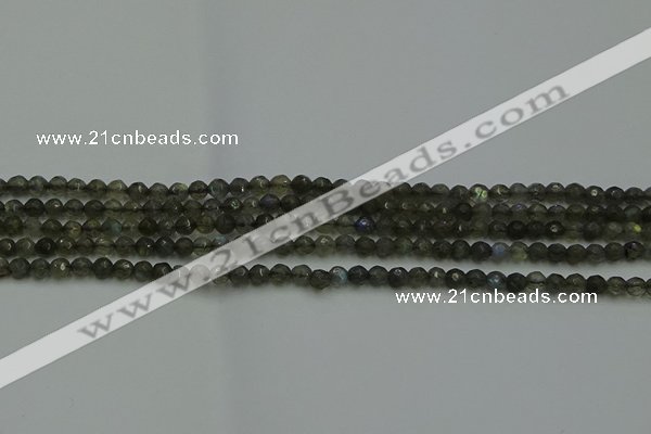 CLB900 15.5 inches 4mm faceted round labradorite gemstone beads